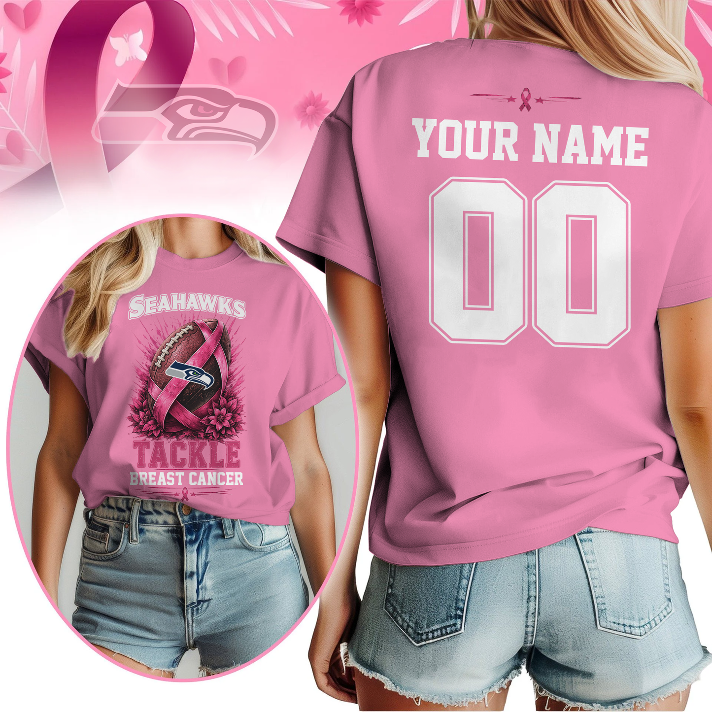 Personalized SS x NFL Premium Tackle Breast Cancer Shirt
