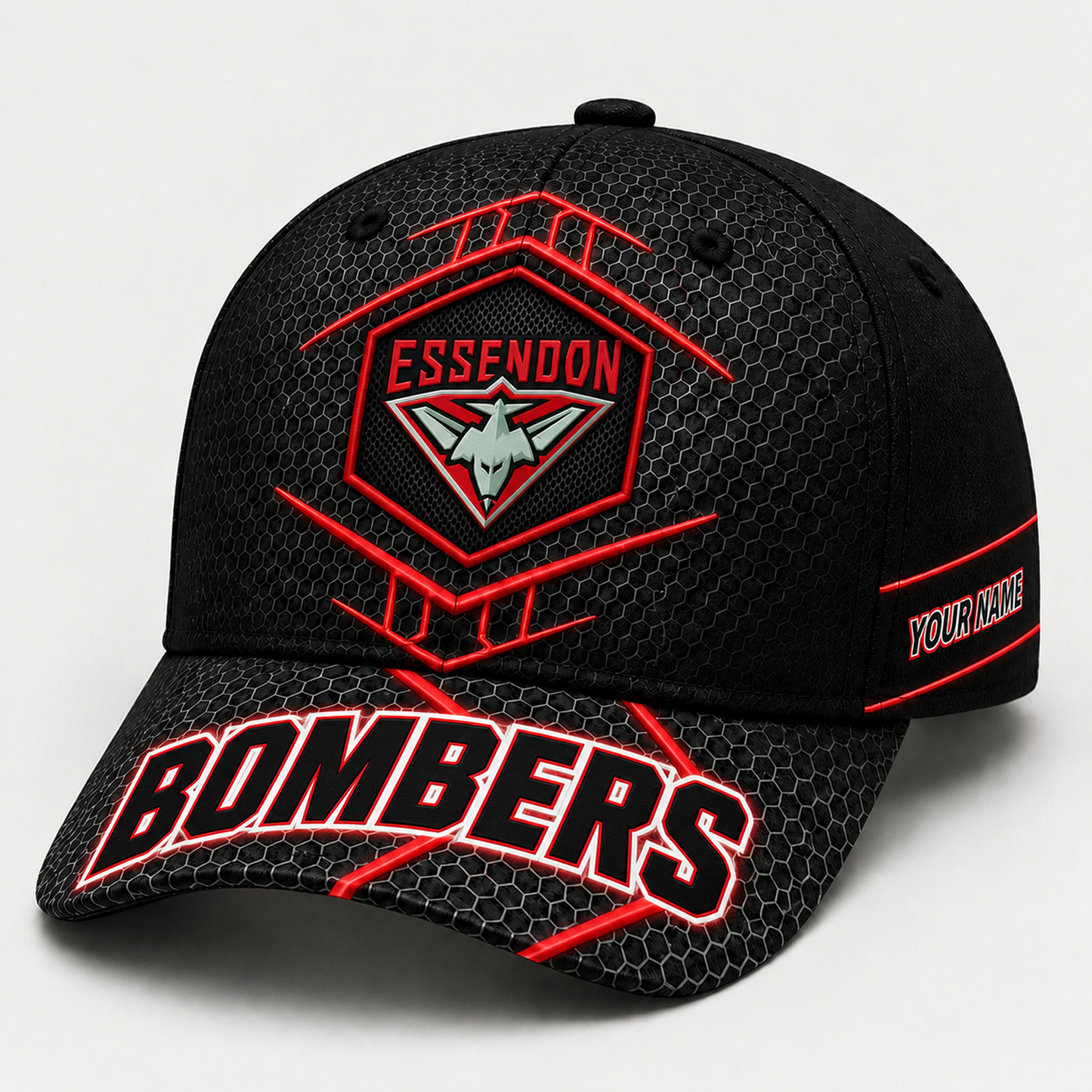 Premium AFL x ESS Honeycomb Custom Name Cap for Loyal Fans