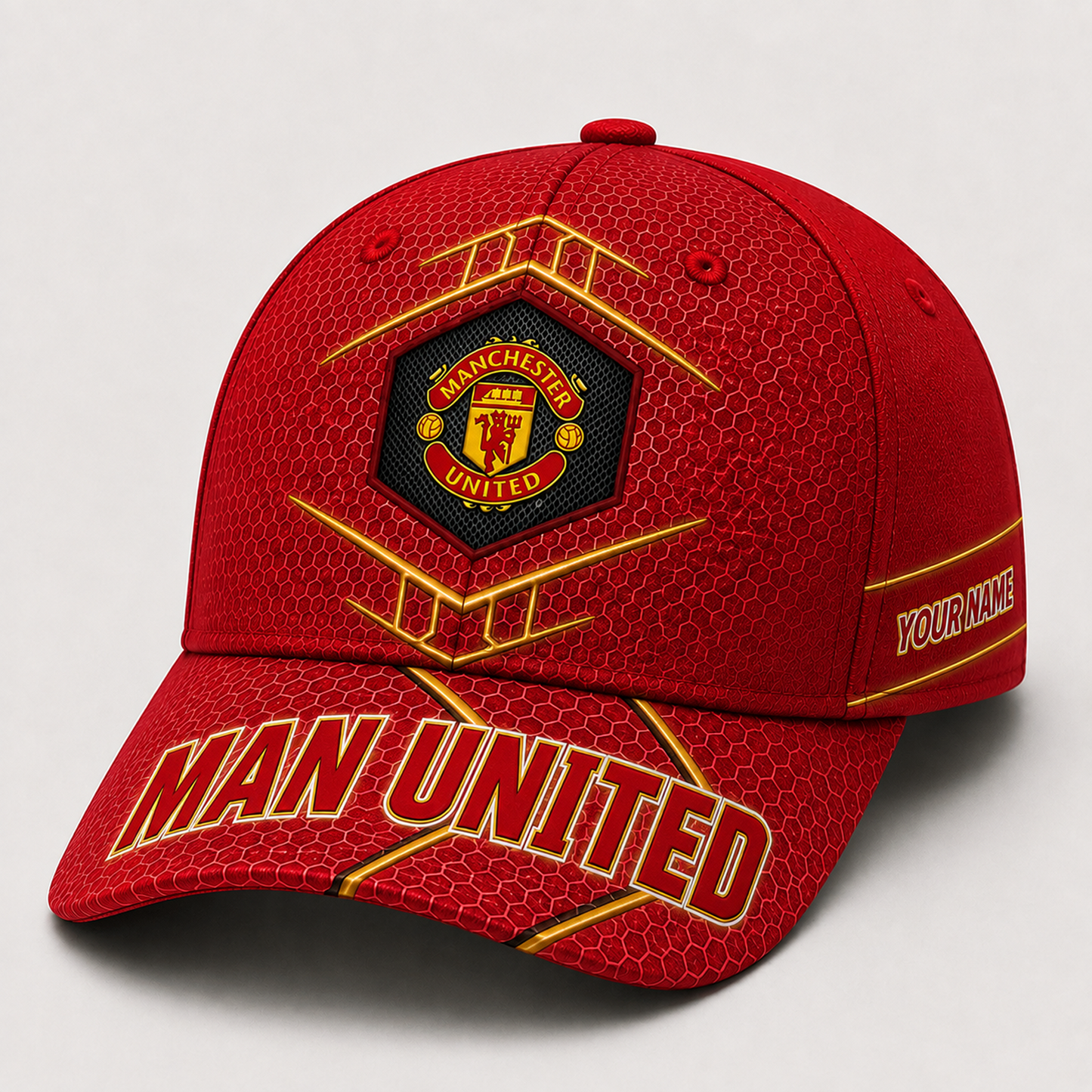 Premium EPL x MU Honeycomb Custom Name Cap for Loyal Fans