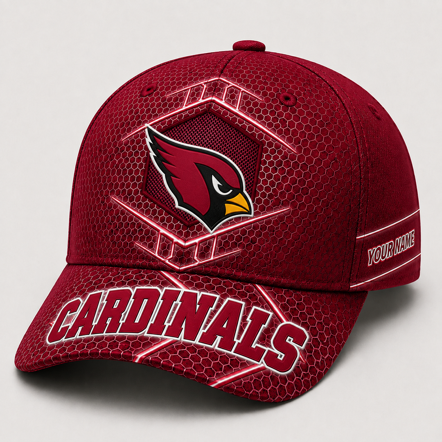 Premium NFL x ARI Honeycomb Custom Name Cap for Loyal Fans