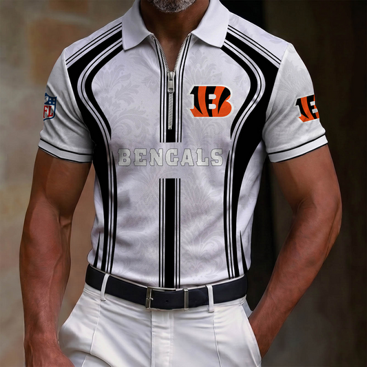 Premium NFL x CIN Quarter-Zip Polo Shirt