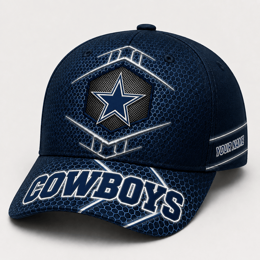 Premium NFL x DAL Honeycomb Custom Name Cap for Loyal Fans
