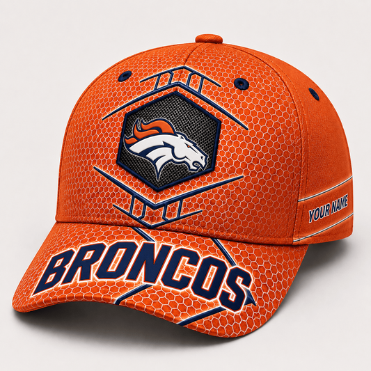 Premium NFL x DEN Honeycomb Custom Name Cap for Loyal Fans