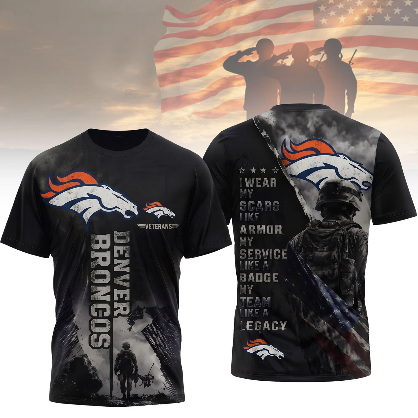 Premium NFL x DEN Veterans Legacy Team 3D Shirt