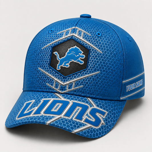 Premium NFL x DET Honeycomb Custom Name Cap for Loyal Fans