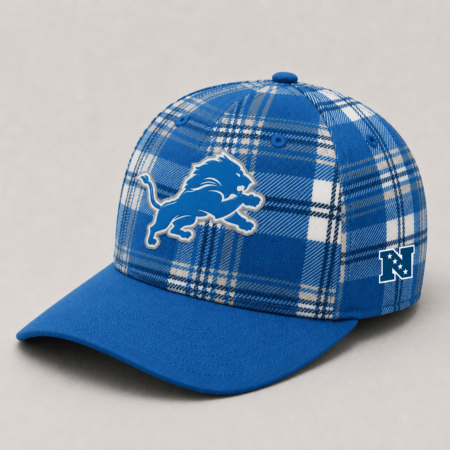 Premium NFL x DET Plaid Game Day Style cap