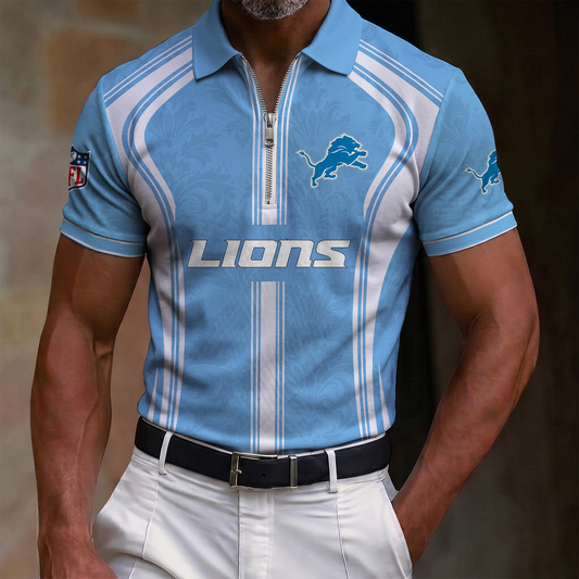 Premium NFL x DET Quarter-Zip Polo Shirt