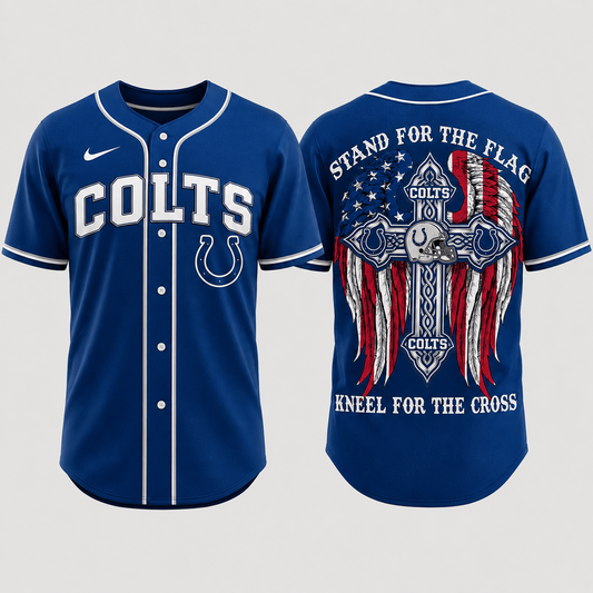 Premium NFL x IND Stand For The Flag Kneel For The Cross Jersey Shirt