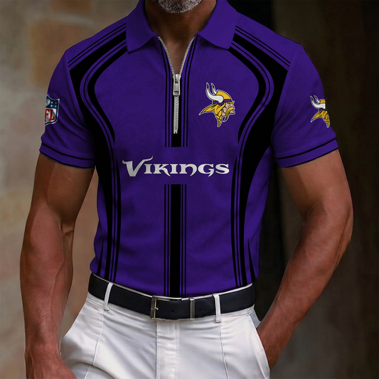 Premium NFL x MIN Quarter-Zip Polo Shirt