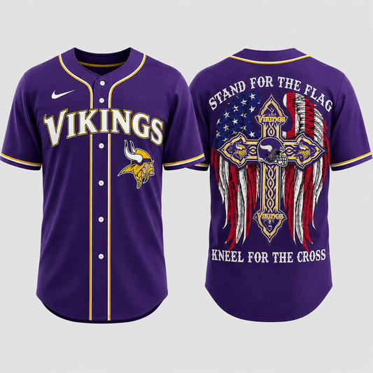 Premium NFL x MIN Stand For The Flag Kneel For The Cross Jersey Shirt