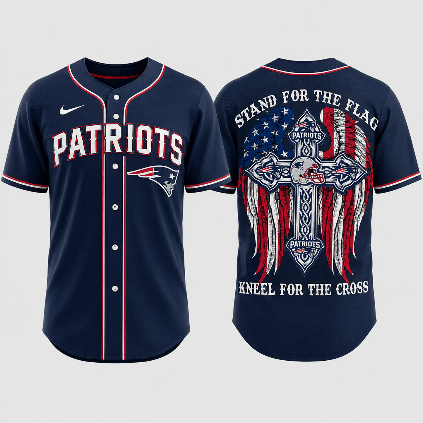 Premium NFL x NEP Stand For The Flag Kneel For The Cross Jersey Shirt