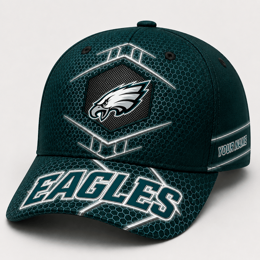 Premium NFL x PHI Honeycomb Custom Name Cap for Loyal Fans