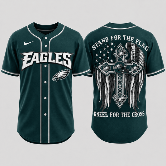 Premium NFL x PHI Stand For The Flag Kneel For The Cross Jersey Shirt