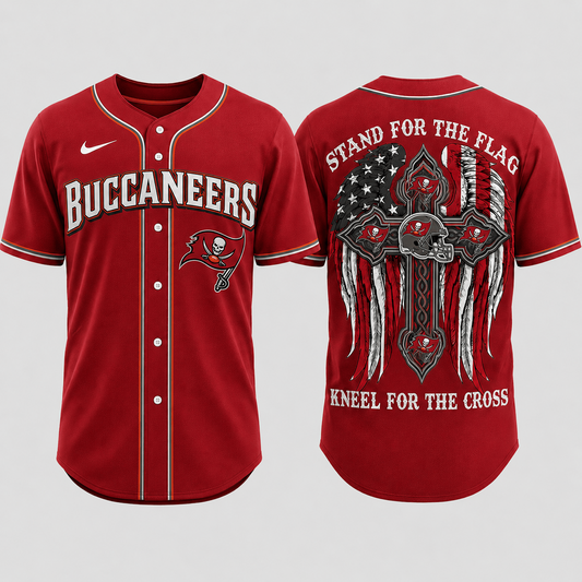 Premium NFL x TB Stand For The Flag Kneel For The Cross Jersey Shirt