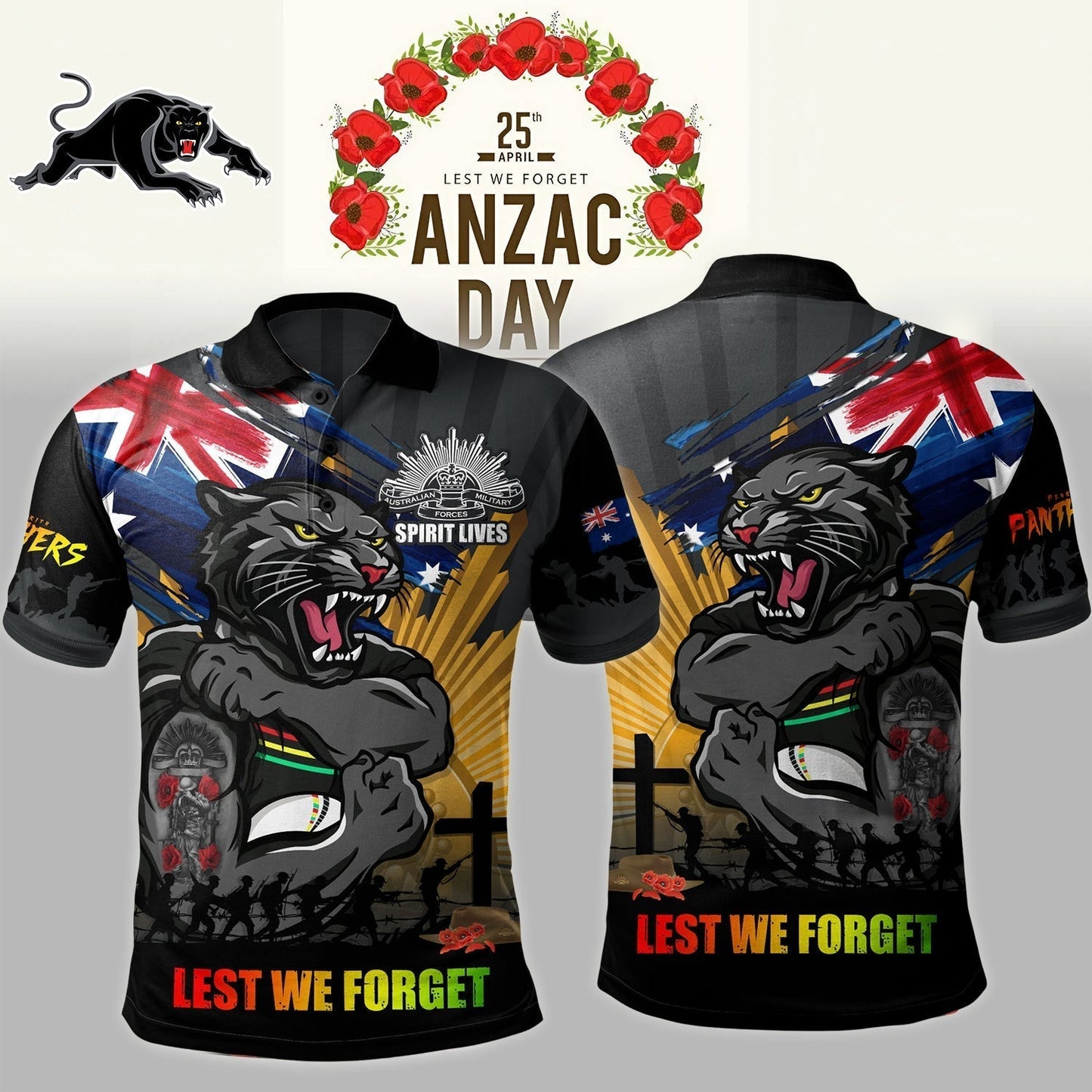Premium NRL X PP Polo Shirt Fearless ANZAC Defender NDT NHM
