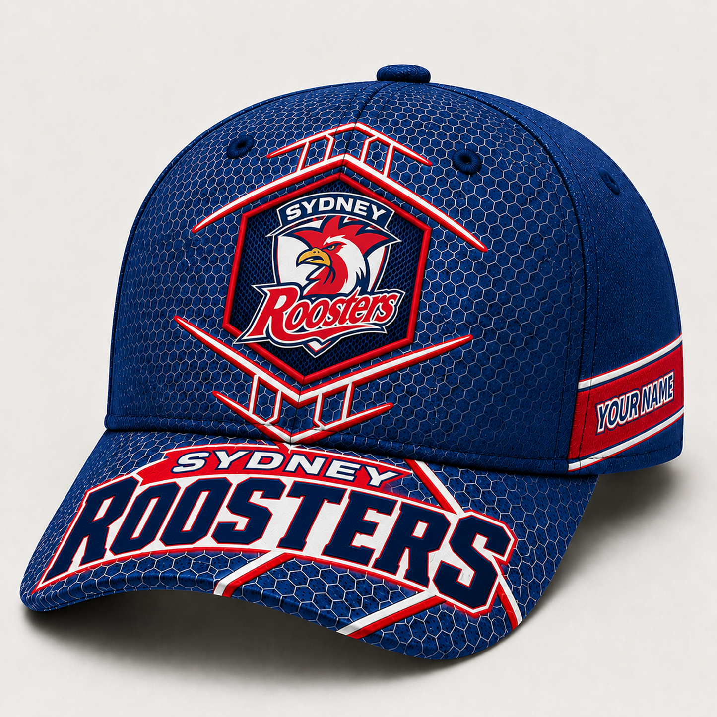 Premium NRL x SYD Honeycomb Custom Name Cap for Loyal Fans