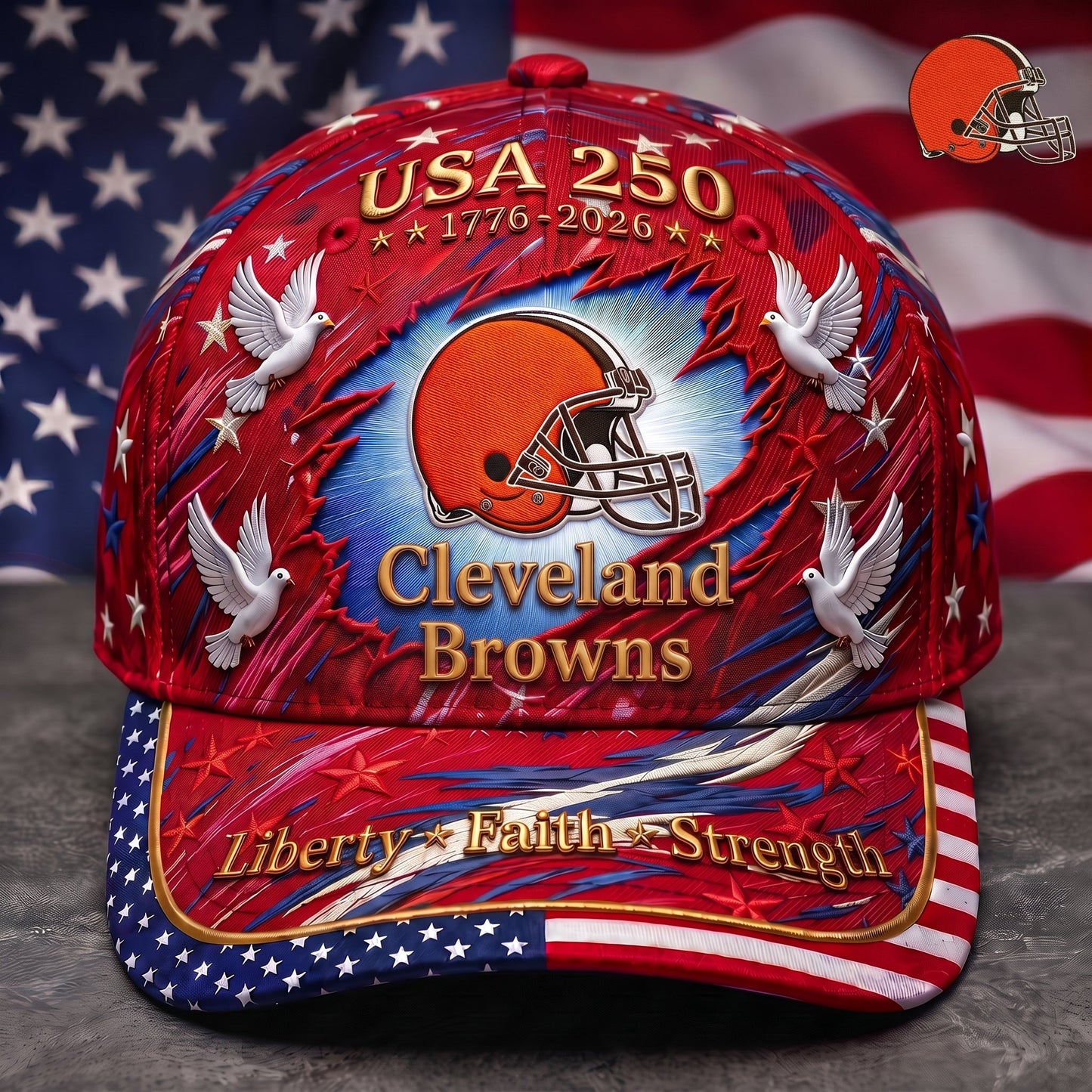 Premium NFL x CLE 250 Years Anniversary Of Freedom Cap V4  260626