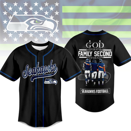 SEA x NFL God First, Family Second – Faith & Brotherhood Football Jersey