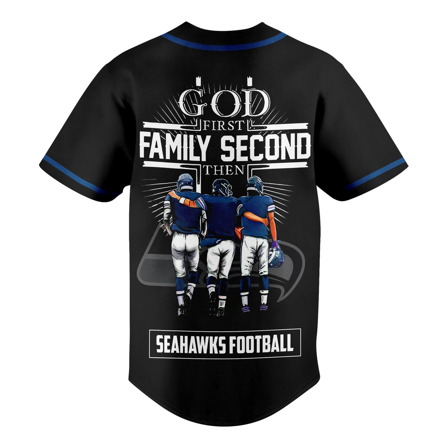 SEA x NFL God First, Family Second – Faith & Brotherhood Football Jersey