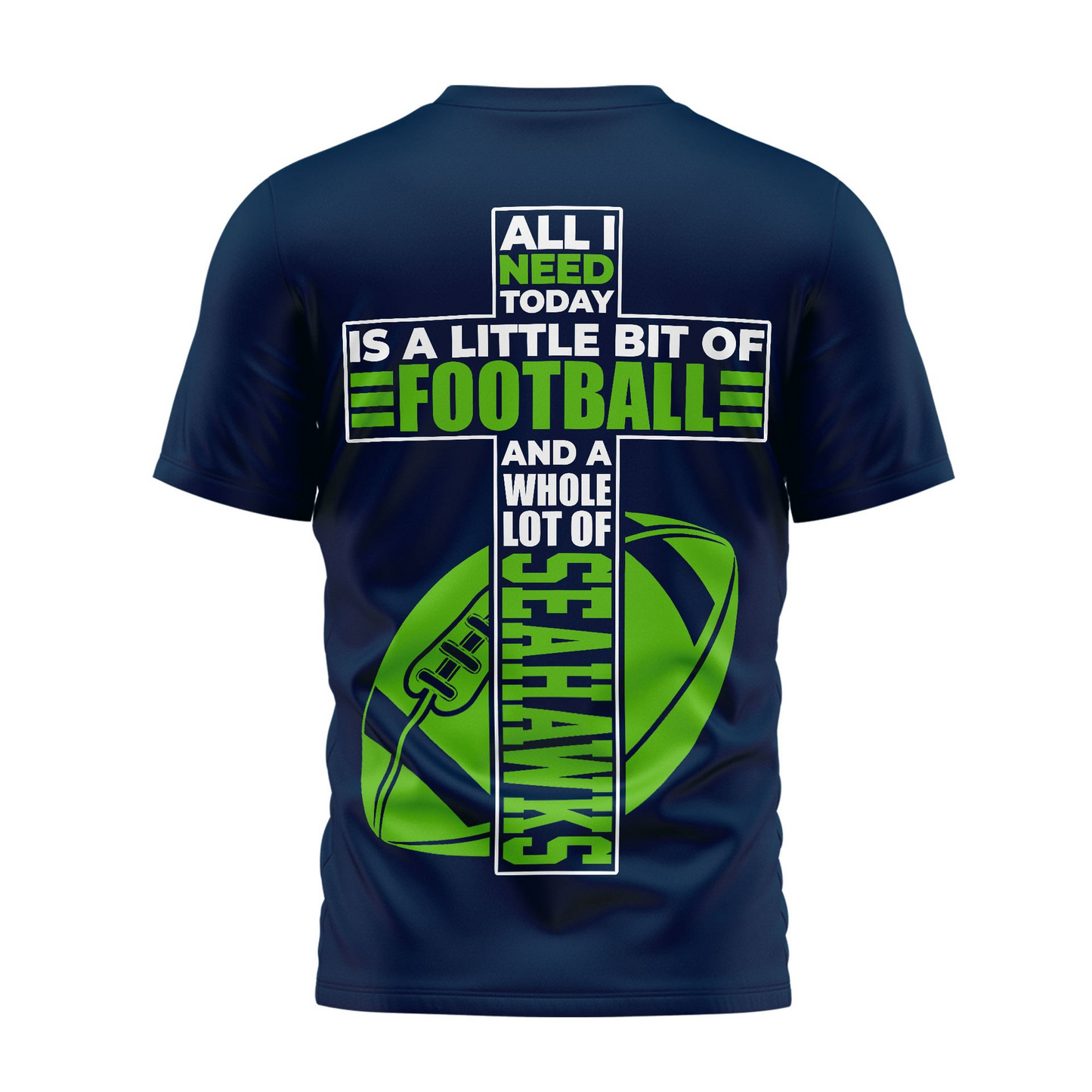 SEA x NFL Whole Lot of Football Christian Cross 3D Shirt