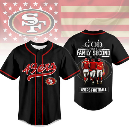 SF x NFL God First, Family Second – Faith & Brotherhood Football Jersey