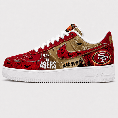 SF49 x Premium NFL Fear The Team Halloween AF1 Sneakers