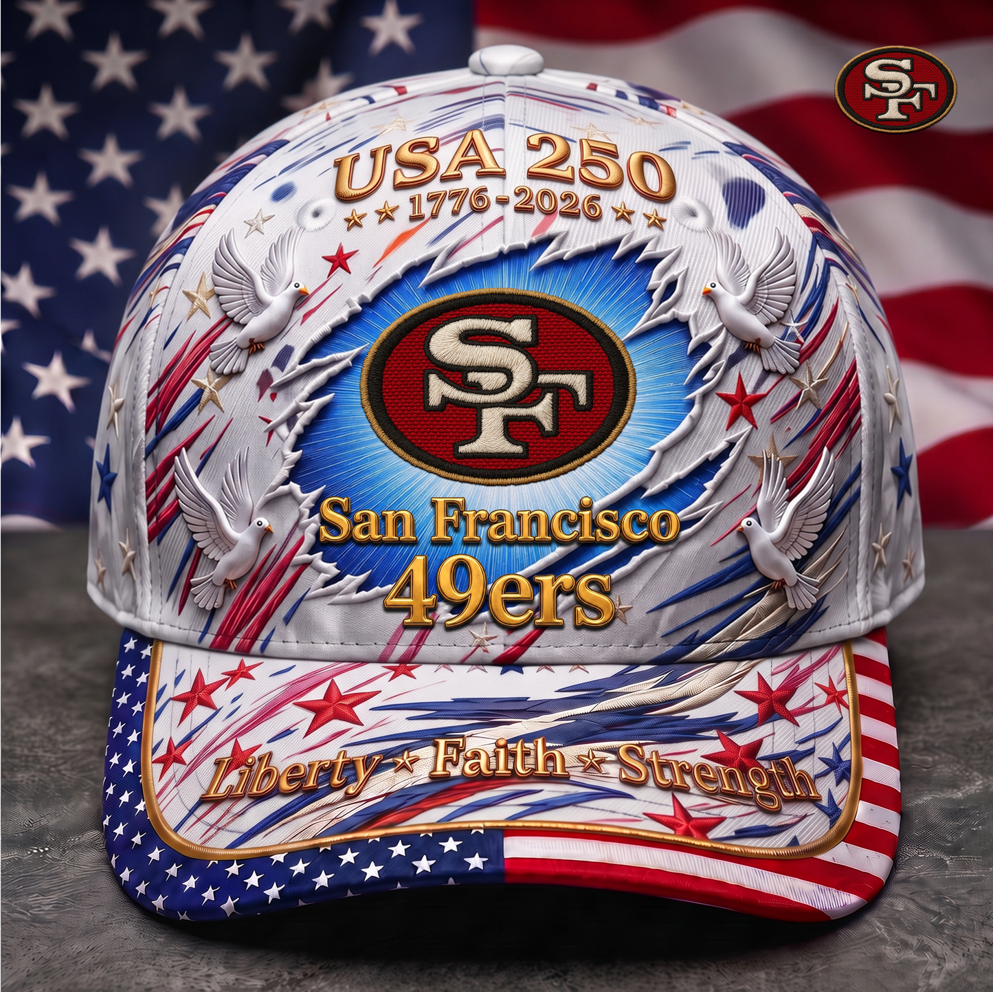 Premium NFL x SF 250 Years Anniversary Of Freedom Cap V4  260626
