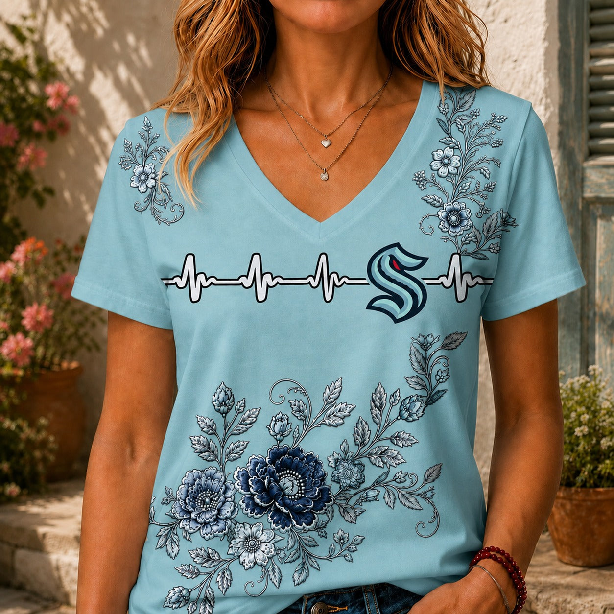SS x NHL Luxury Women V-Neck Shirt