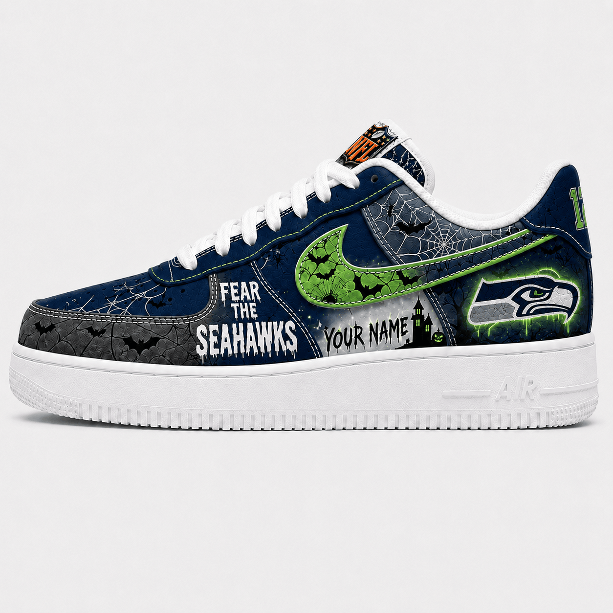 SS x Premium NFL Fear The Team Halloween AF1 Sneakers