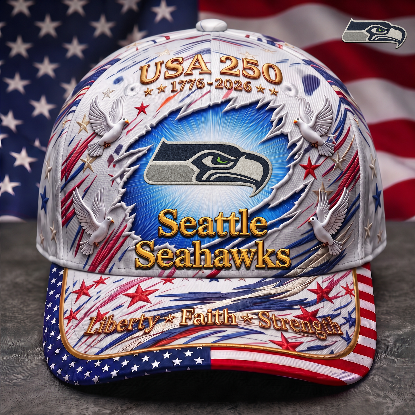 Premium NFL x SS 250 Years Anniversary Of Freedom Cap V4  260626