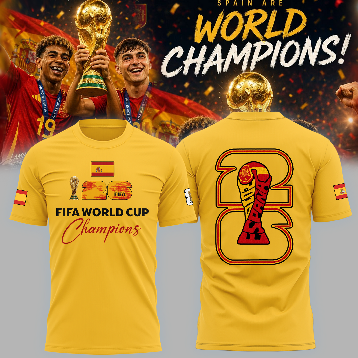 Spain National Football Team 2026 World Cup Champions V6 Shirt