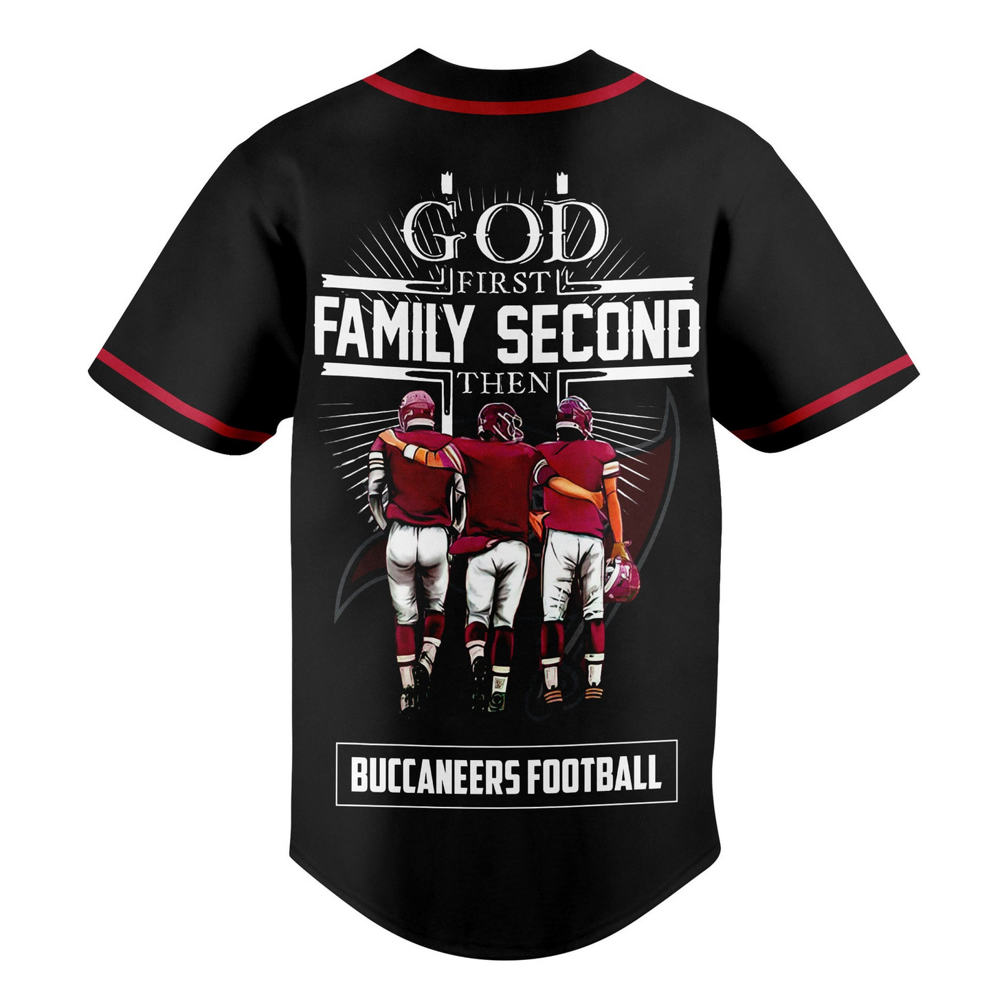 TB x NFL God First, Family Second – Faith & Brotherhood Football Jersey