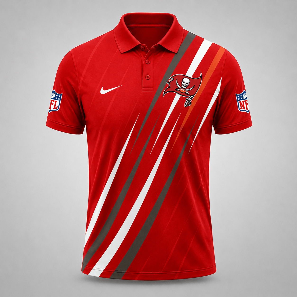 TB x NFL Premium Athletic Stripe Polo Shirt