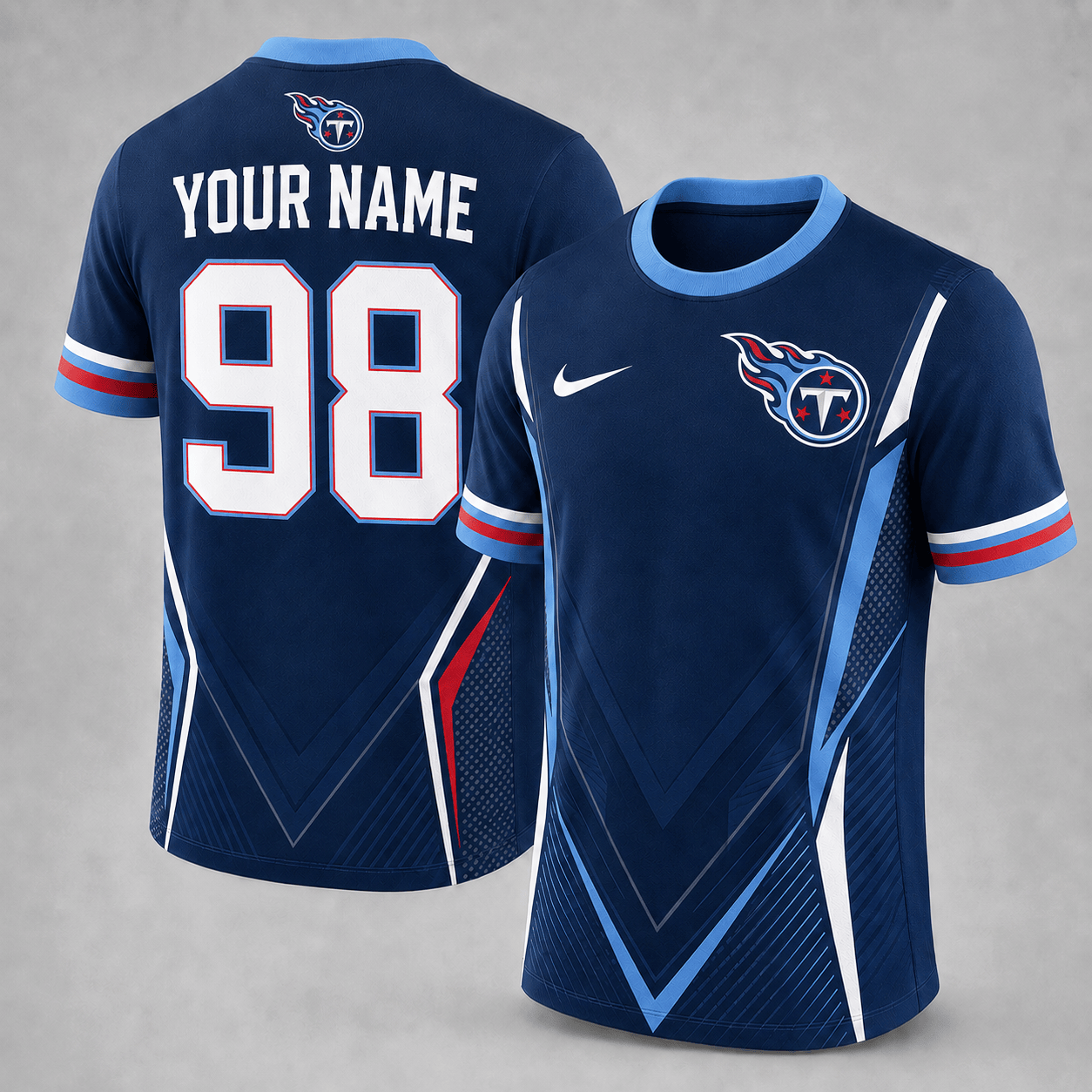 TT x NFL Custom Name Number Personalized Athletic T-Shirt
