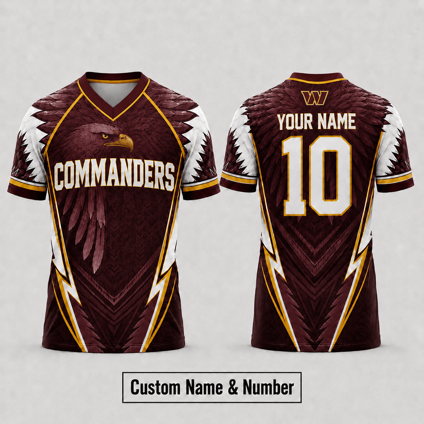 WAS x  NFL Premium Custom Name And Number Jersey For Fierce Football Fans