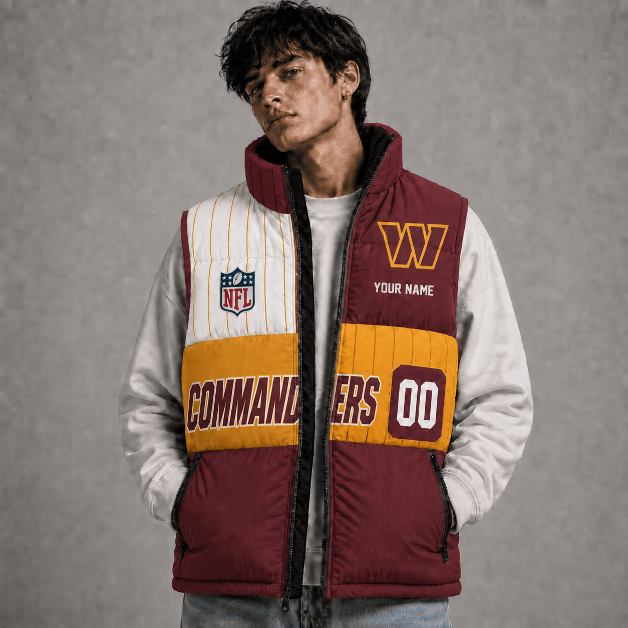 WC x NFL Premium Sleeveless Puffer Jacket Personalized Gift For True Fan