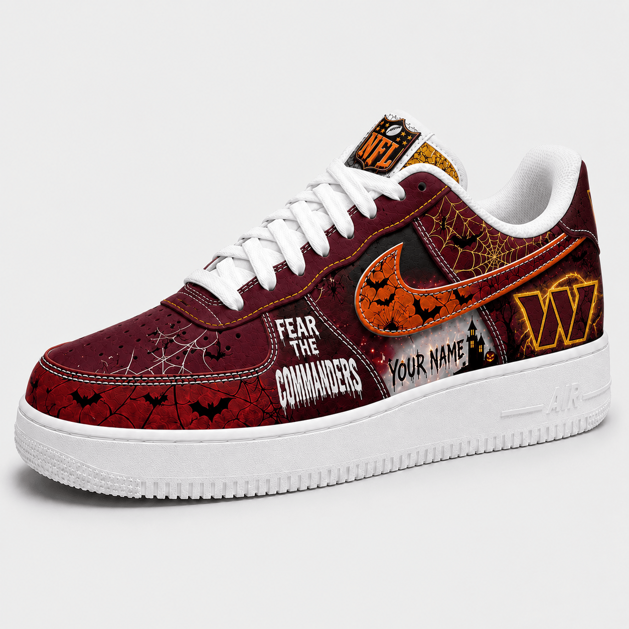 WC x Premium NFL Fear The Team Halloween AF1 Sneakers