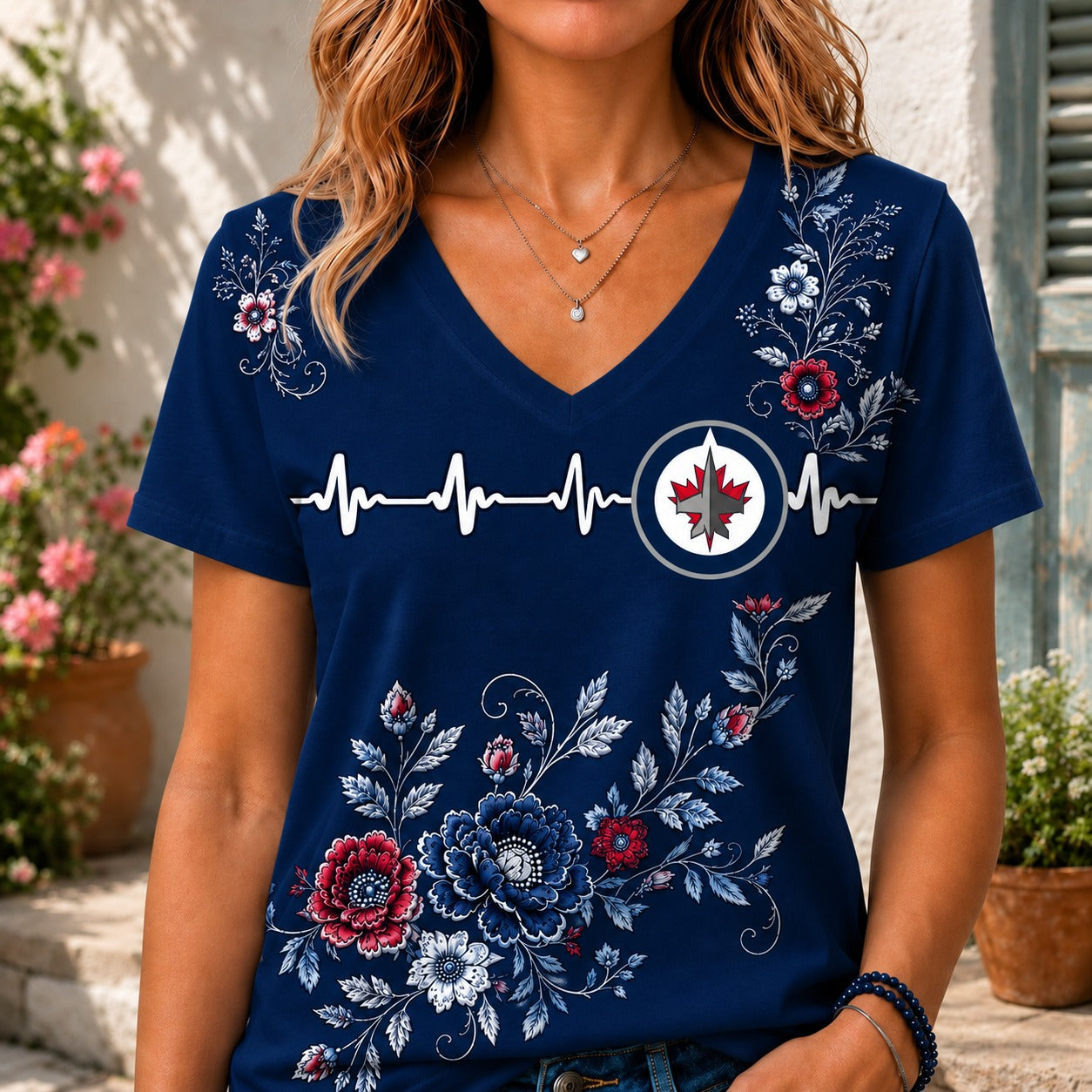 WJ x NHL Luxury Women V-Neck Shirt